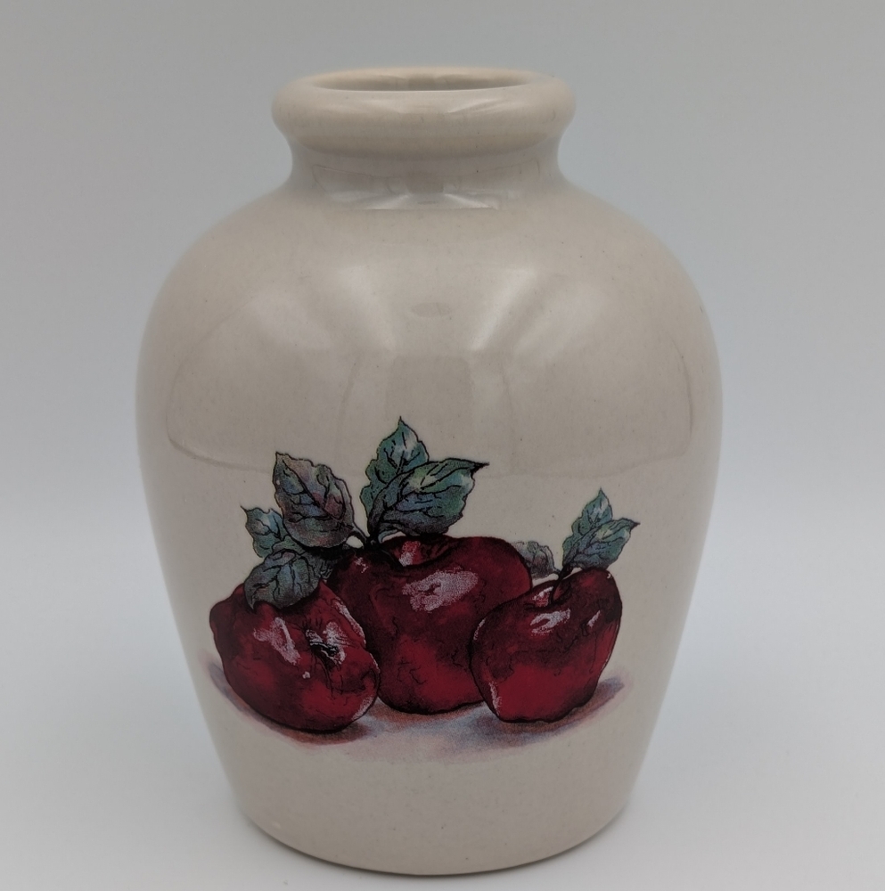 SHAKERS & THANGS POTTERY APPLES VASE MARSHALL TEXAS, Cottage, Country, Rustic